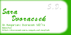 sara dvoracsek business card